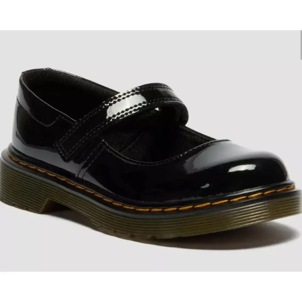 Dr. Martens Maccy II Patent Leather Mary Jane Shoes Kids Size 2 Velcro Strap Y2K